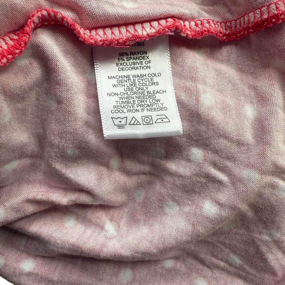 Ellen Tracy Pink White Polka Dot Pajama Top Pants Size XL Matching Set - Picture 10 of 10